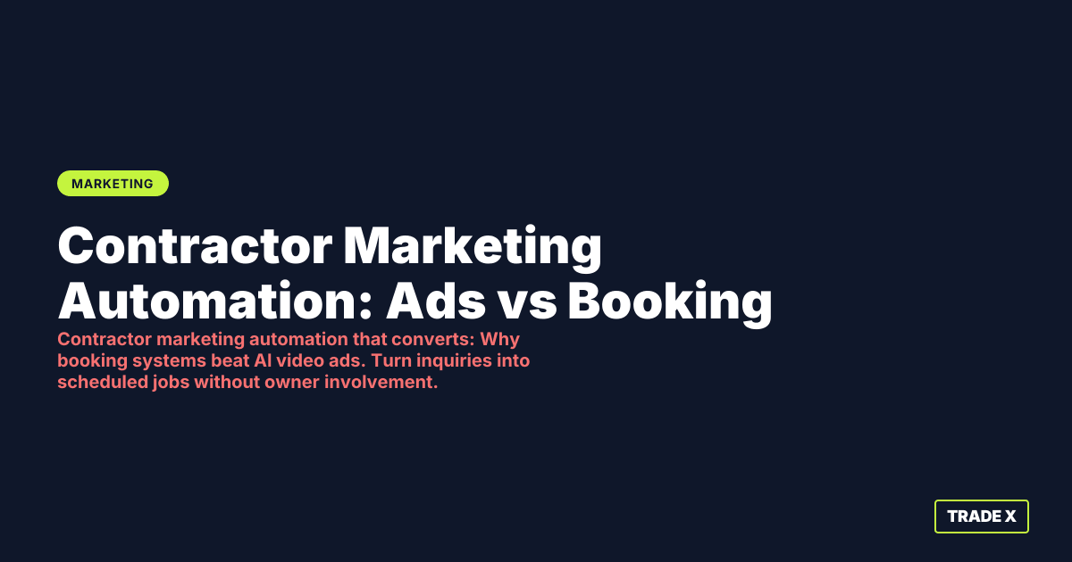 Contractor marketing automation system converting leads to booked jobs